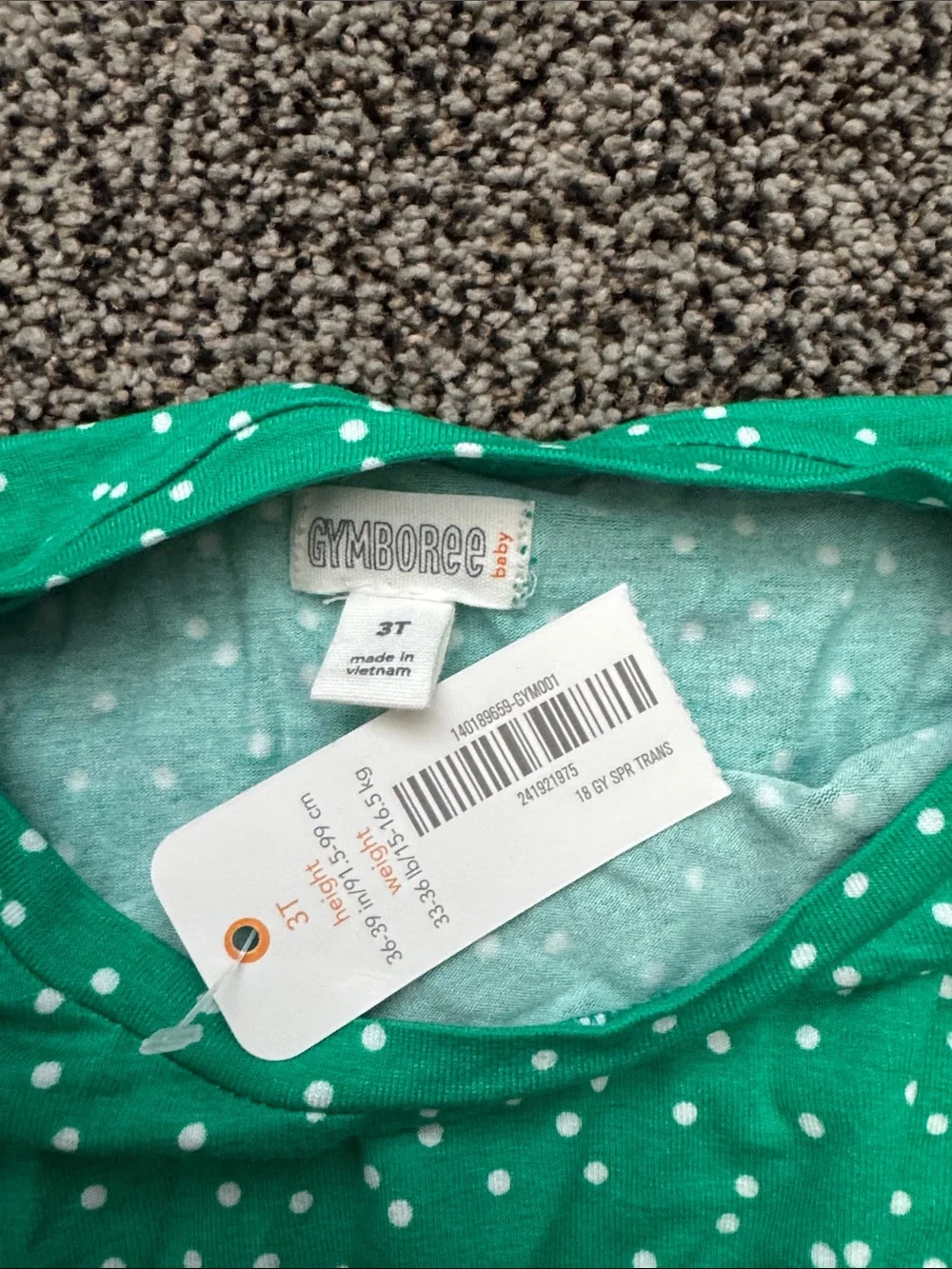 New! Gymboree Green Polka Dot Long Sleeve Dress